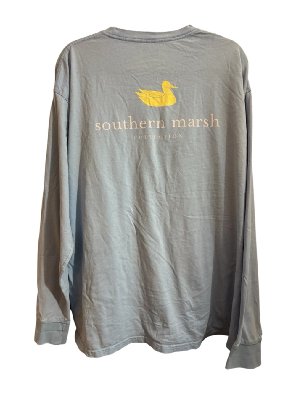 Southern Marsh 2X Baby Blue Long Sleeve Pocket Tee Duck Logo Preppy